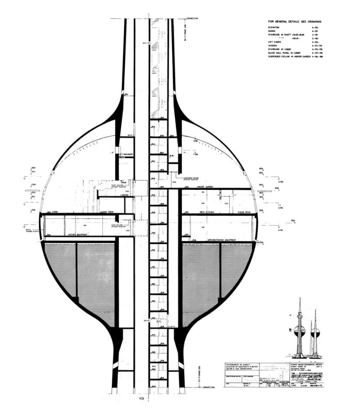 Kuwait Tower - Data, Photos & Plans - WikiArquitectura