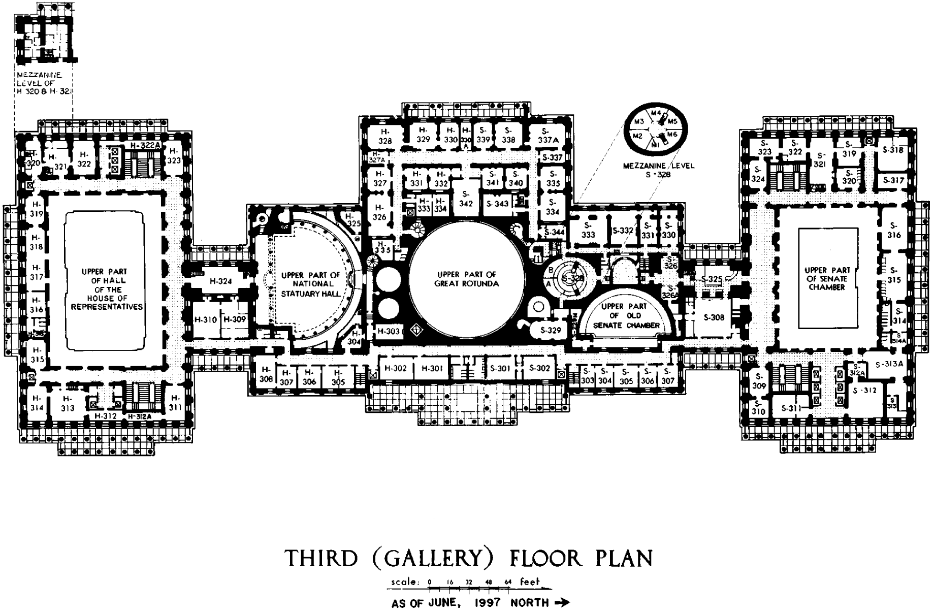 us-capitol-third-floor-plan-1997-105th-congress-wikiarquitectura